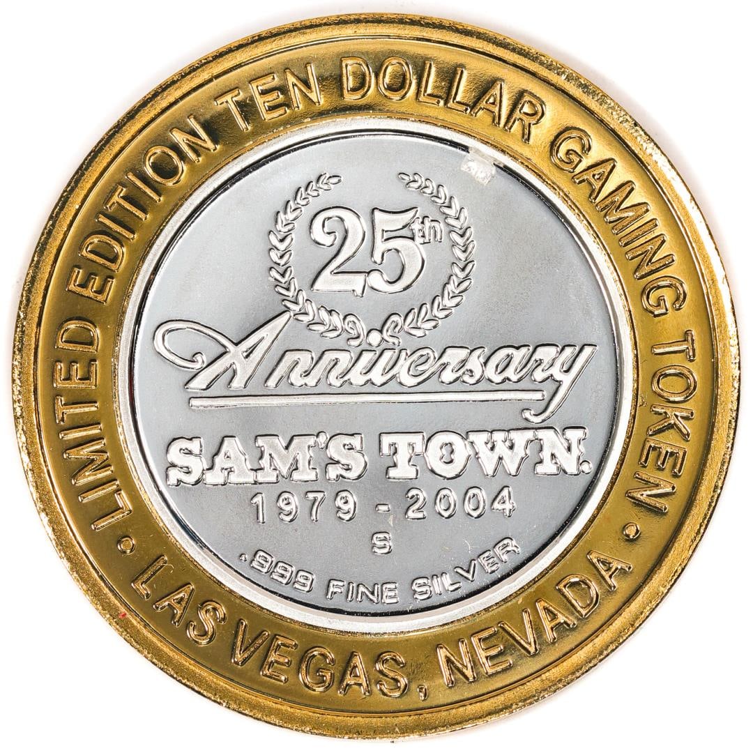 .999 Silver Sam's Town Las Vegas, Nevada $10 Casino Limited Edition Gaming Token: One .999 Silver Sam's Town Las Vegas, Nevada $10 Casino Limited Edition Gaming Token.