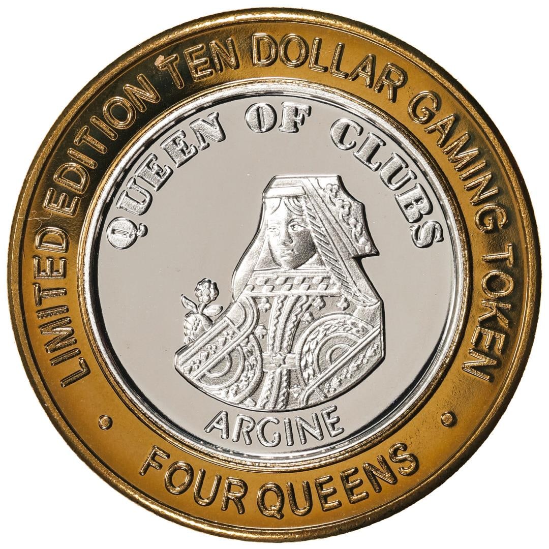 .999 Silver Four Queens Casino Hotel Las Vegas $10 Limited Edition Gaming Token: One .999 Silver Four Queens Casino Hotel Las Vegas $10 Limited Edition Gaming Token.