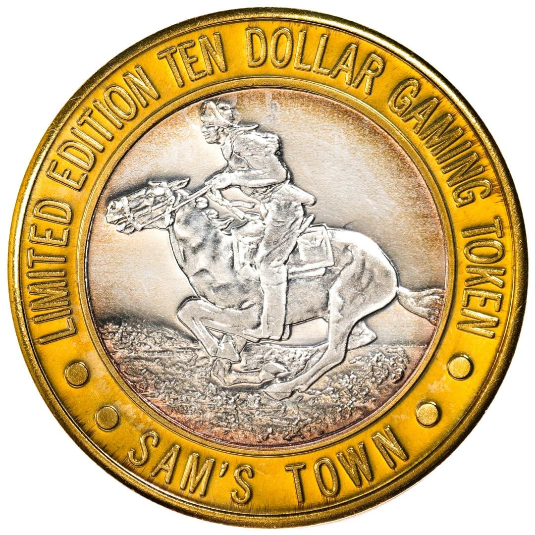 .999 Silver Sam Boyd's Sam's Town Las Vegas $10 Casino Gaming Token Limited Edition: One .999 Silver Sam Boyd's Sam's Town Las Vegas $10 Casino Gaming Token Limited Edition.