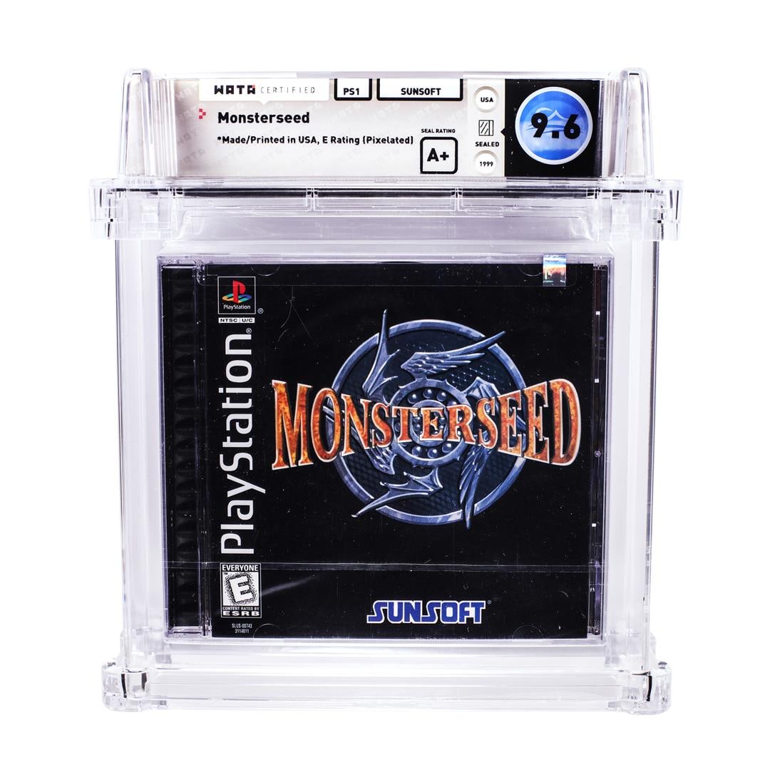 Monsterseed PS1 PlayStation Sealed Video Game WATA 9.6/A+: One Monsterseed PS1 PlayStation Sealed Video Game WATA 9.6/A+. WATA Graded.