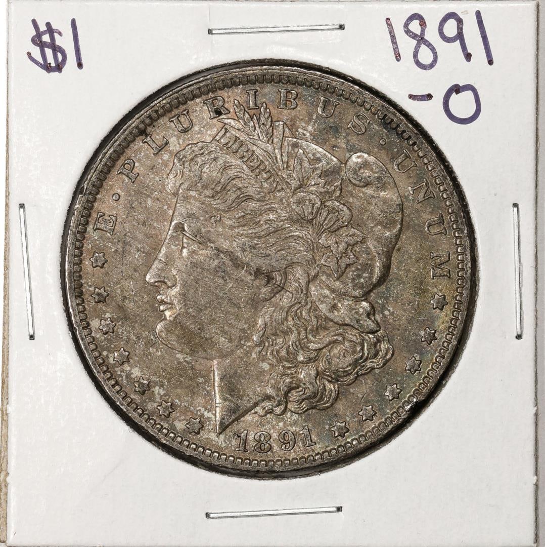 1891-O $1 Morgan Silver Dollar Coin: One 1891-O $1 Morgan Silver Dollar Coin.