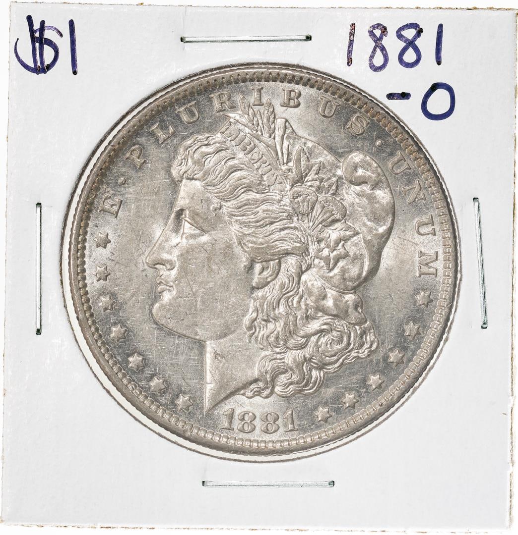 1881-O $1 Morgan Silver Dollar Coin: One 1881-O $1 Morgan Silver Dollar Coin.