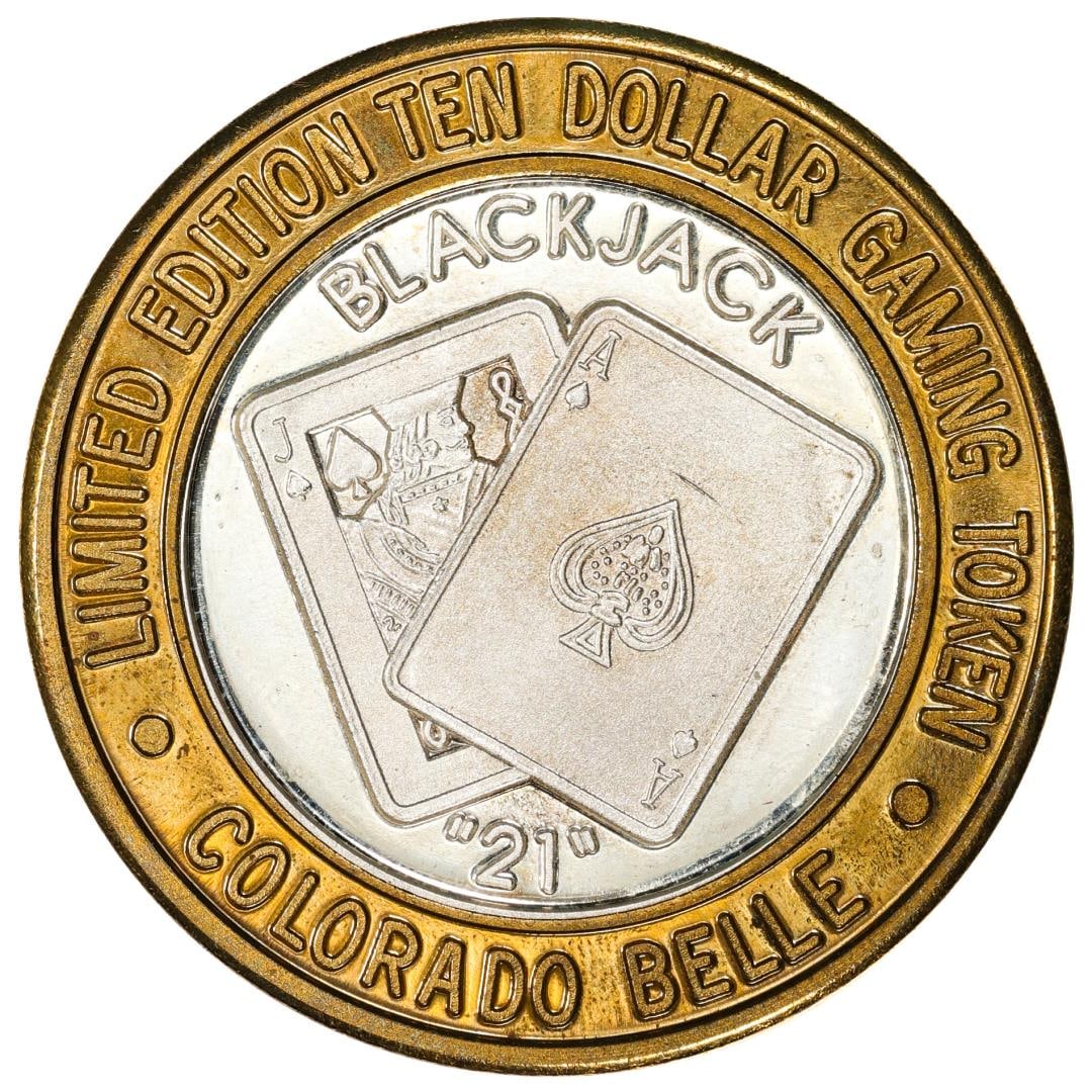 .999 Silver Colorado Belle Laughlin, Nevada $10 Casino Limited Edition Gaming Token: One .999 Silver Colorado Belle Laughlin, Nevada $10 Casino Limited Edition Gaming Token.