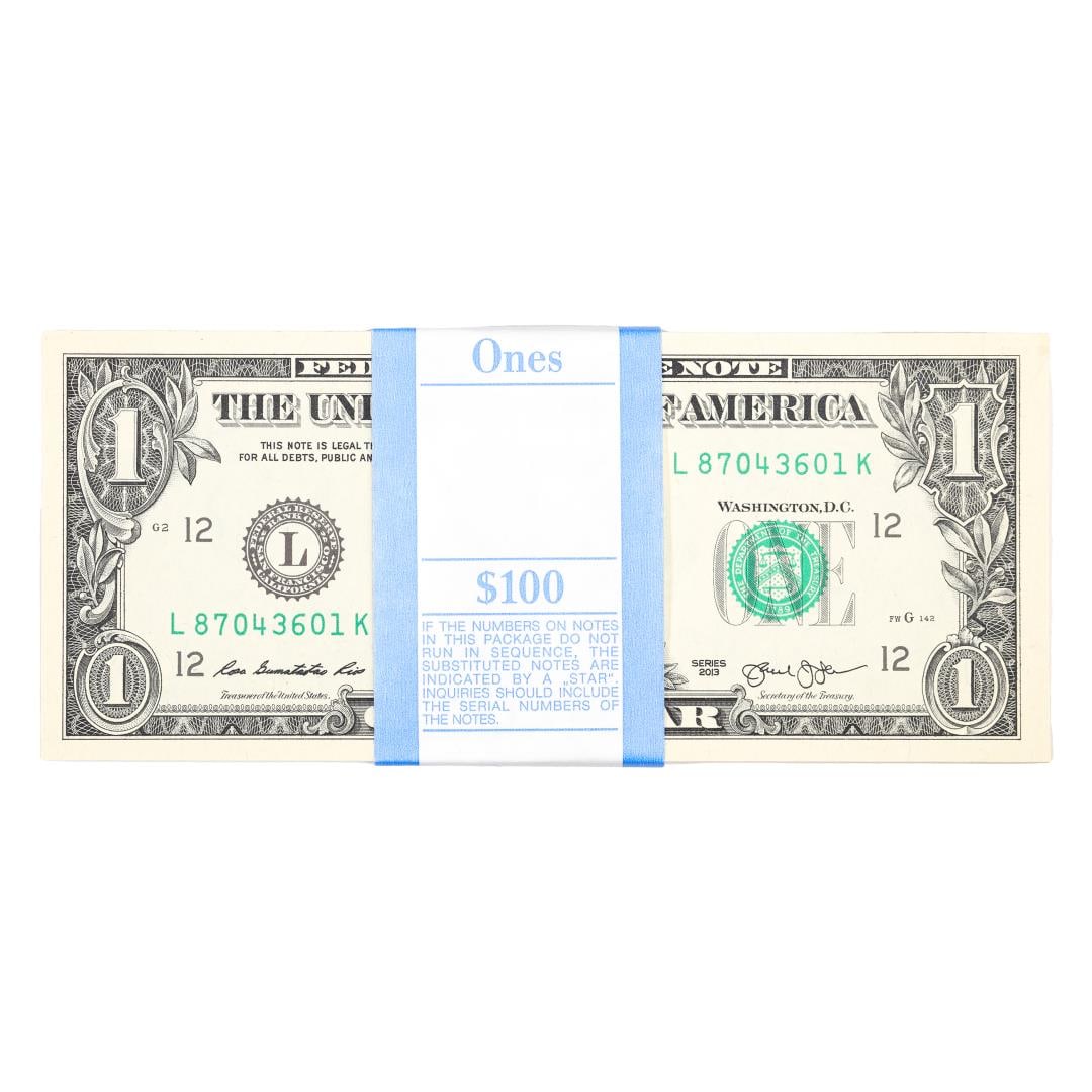 Pack of (100) Consecutive 2013 $1 Federal Reserve Notes San Francisco: One Pack of (100) Consecutive 2013 $1 Federal Reserve Notes San Francisco.