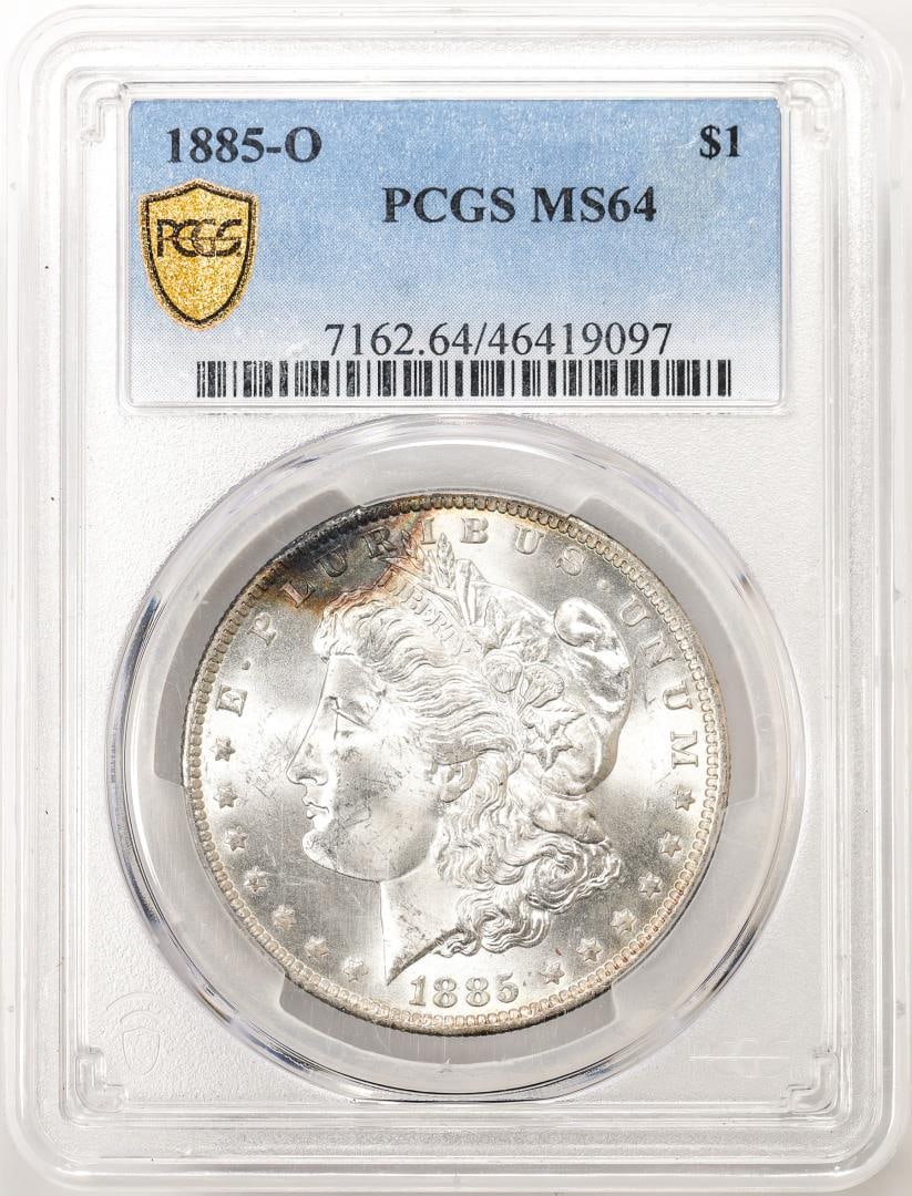 1885-O $1 Morgan Silver Dollar Coin PCGS MS64: One 1885-O $1 Morgan Silver Dollar Coin PCGS MS64. PCGS Graded.