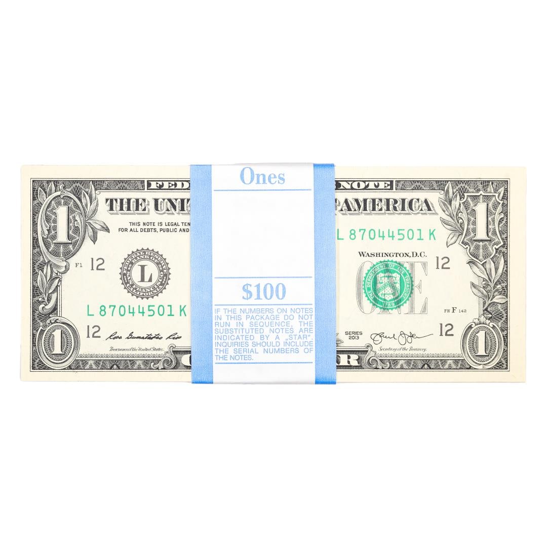 Pack of (100) Consecutive 2013 $1 Federal Reserve Notes San Francisco: One Pack of (100) Consecutive 2013 $1 Federal Reserve Notes San Francisco.