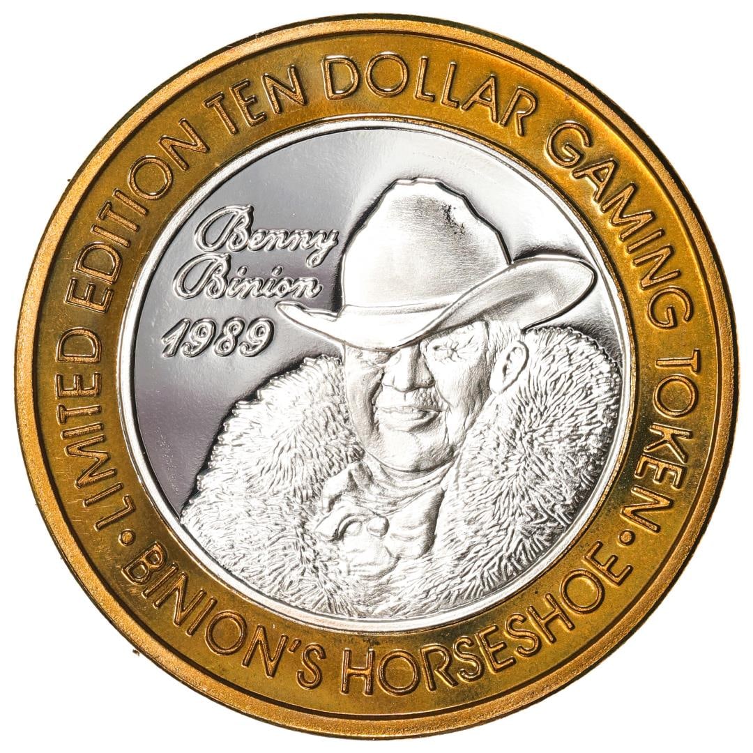 .999 Silver Binnions Horseshoe Las Vegas, NV $10 Casino Limited Edition Gaming Token: One .999 Silver Binnions Horseshoe Las Vegas, NV $10 Casino Limited Edition Gaming Token.