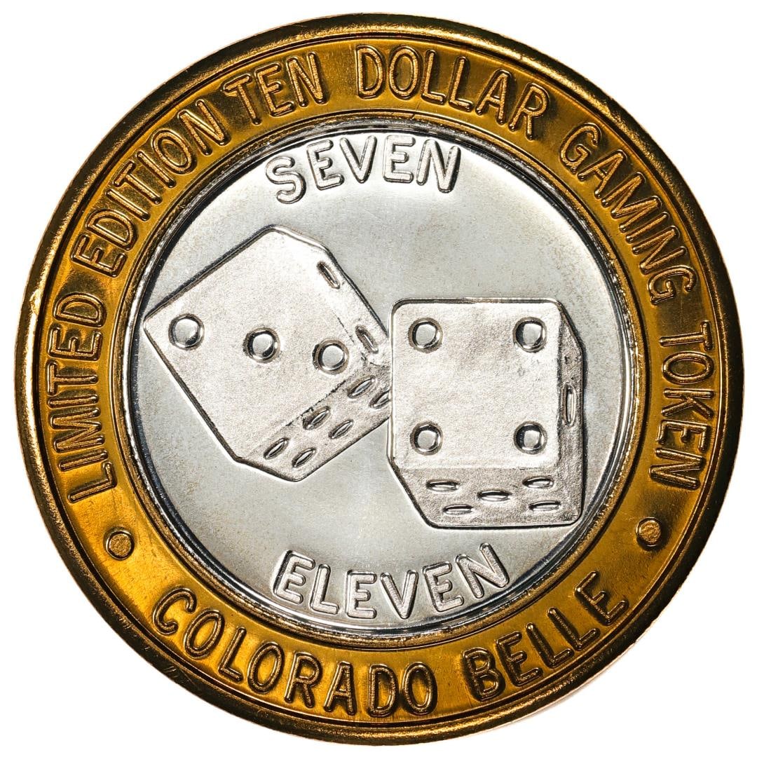 .999 Silver Colorado Belle Laughlin, Nevada $10 Casino Limited Edition Gaming Token: One .999 Silver Colorado Belle Laughlin, Nevada $10 Casino Limited Edition Gaming Token.
