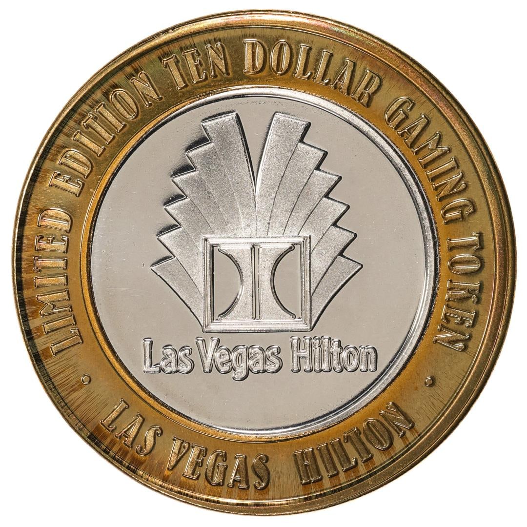 .999 Silver Las Vegas Hilton Nevada $10 Casino Limited Edition Gaming Token: One .999 Silver Las Vegas Hilton Nevada $10 Casino Limited Edition Gaming Token.