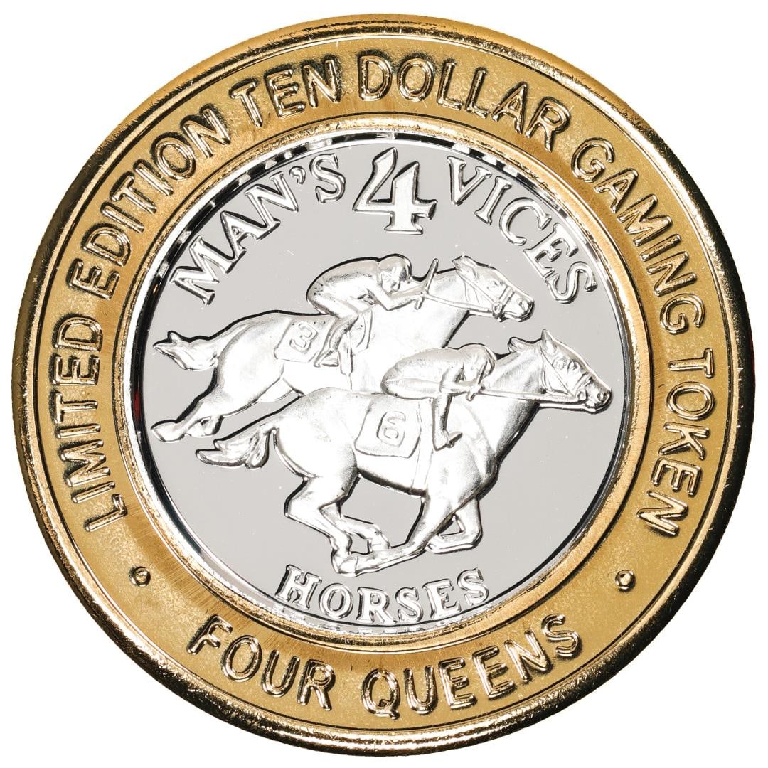 .999 Silver Four Queens Casino Hotel Las Vegas $10 Limited Edition Gaming Token: One .999 Silver Four Queens Casino Hotel Las Vegas $10 Limited Edition Gaming Token.