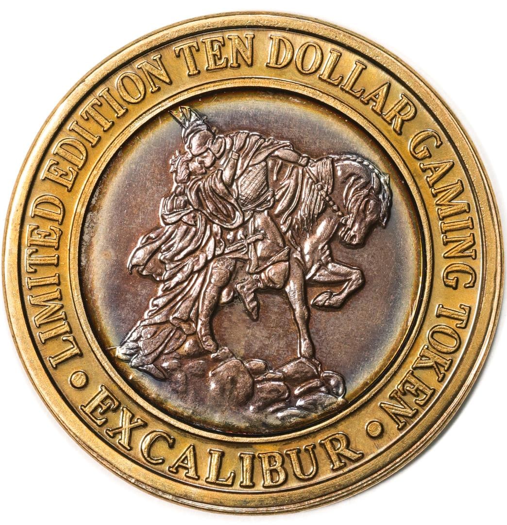 .999 Silver Excalibur Las Vegas Nevada $10 Casino Limited Edition Gaming Token: One .999 Silver Excalibur Las Vegas Nevada $10 Casino Limited Edition Gaming Token.