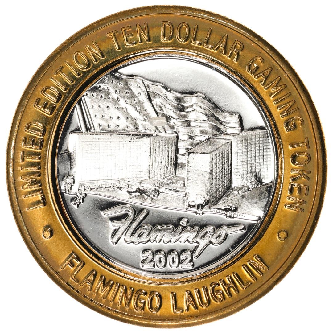 .999 Fine Silver Flamingo Laughlin, Nevada $10 Limited Edition Gaming Token: One .999 Fine Silver Flamingo Laughlin, Nevada $10 Limited Edition Gaming Token.