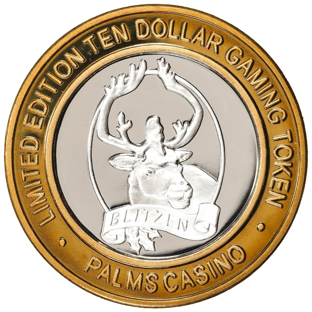 .999 Silver Palms Casino Las Vegas, NV $10 Casino Limited Edition Gaming Token: One .999 Silver Palms Casino Las Vegas, NV $10 Casino Limited Edition Gaming Token.