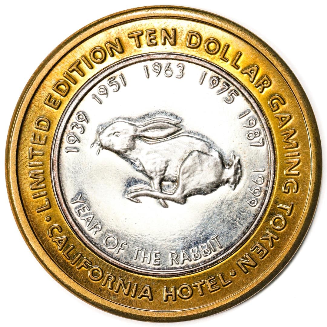.999 Silver Sam Boyd's California Hotel $10 Casino Limited Edition Gaming Token: One .999 Silver Sam Boyd's California Hotel $10 Casino Limited Edition Gaming Token.