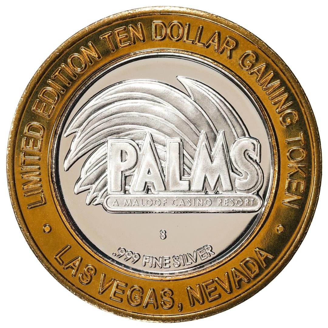 .999 Silver Palms Casino Las Vegas, NV $10 Casino Limited Edition Gaming Token: One .999 Silver Palms Casino Las Vegas, NV $10 Casino Limited Edition Gaming Token.