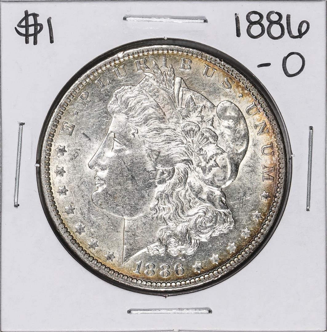 1886-O $1 Morgan Silver Dollar Coin: One 1886-O $1 Morgan Silver Dollar Coin.