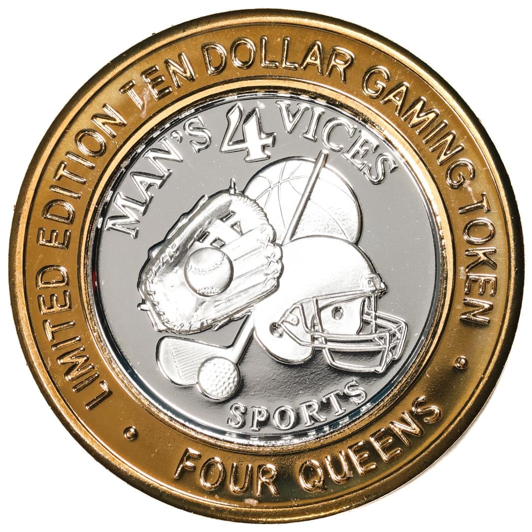 .999 Silver Four Queens Casino Hotel Las Vegas $10 Limited Edition Gaming Token: One .999 Silver Four Queens Casino Hotel Las Vegas $10 Limited Edition Gaming Token.