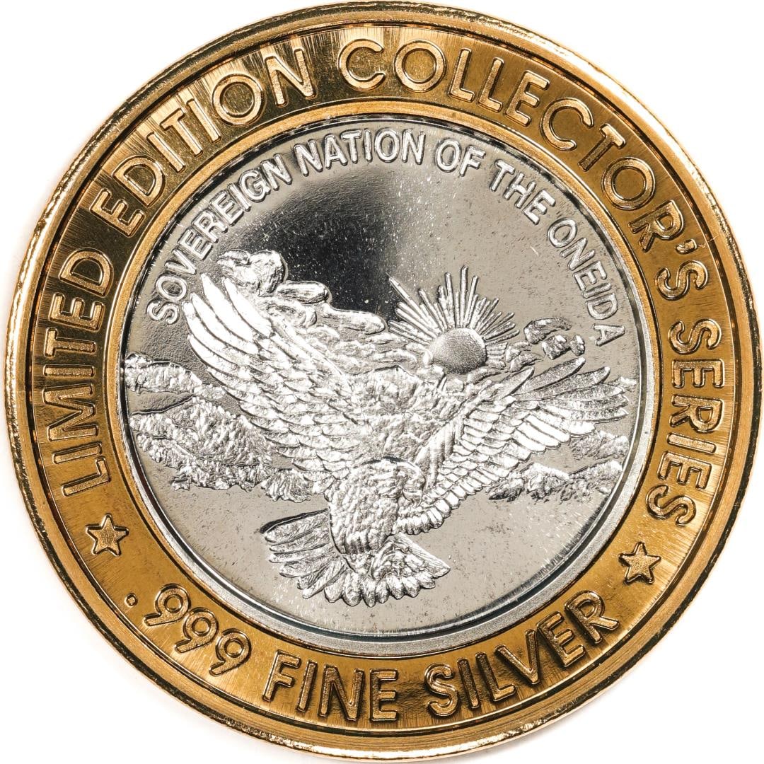 .999 Silver Oneida Bingo Green Bay, Wisconsin $10 Limited Edition Gaming Token: One .999 Silver Oneida Bingo Green Bay, Wisconsin $10 Limited Edition Gaming Token.