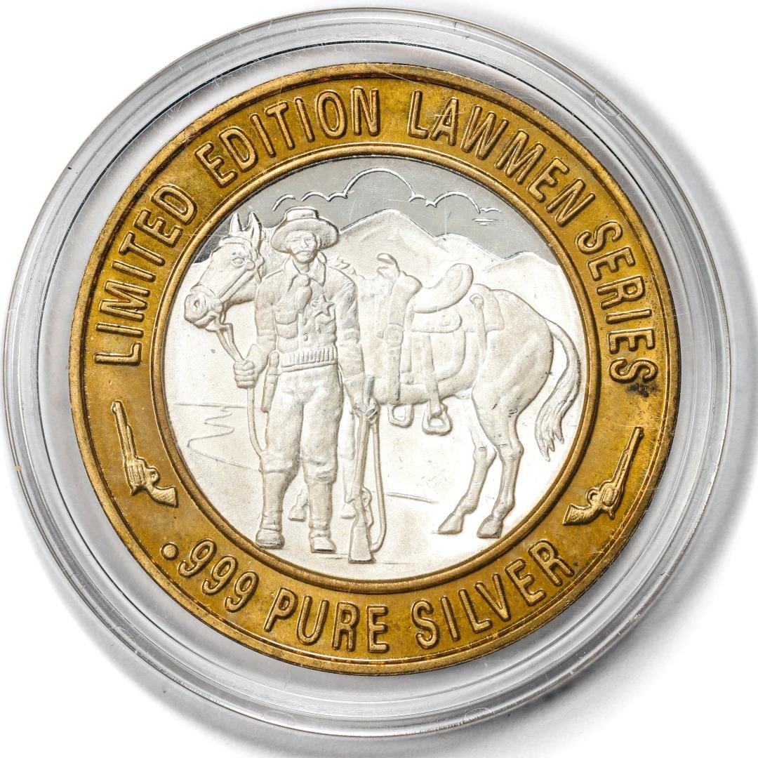 .999 Silver Lawmen Series Wild Bill Hickok $10 Limited Edition Casino Gaming Token: One .999 Silver Lawmen Series Wild Bill Hickok $10 Limited Edition Casino Gaming Token.