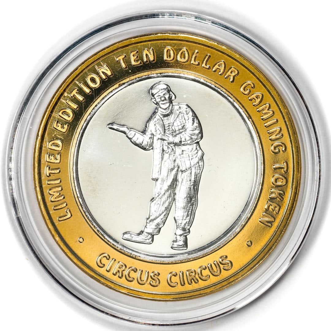 .999 Silver Circus Circus Hotel & Casino $10 Limited Edition Casino Gaming Token: One .999 Silver Circus Circus Hotel & Casino $10 Limited Edition Casino Gaming Token.