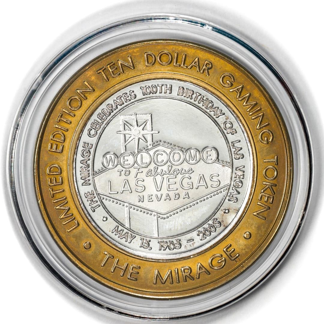 .999 Silver The Mirage Las Vegas, Nevada $10 Casino Gaming Token Limited Edition: One .999 Silver The Mirage Las Vegas, Nevada $10 Casino Gaming Token Limited Edition.