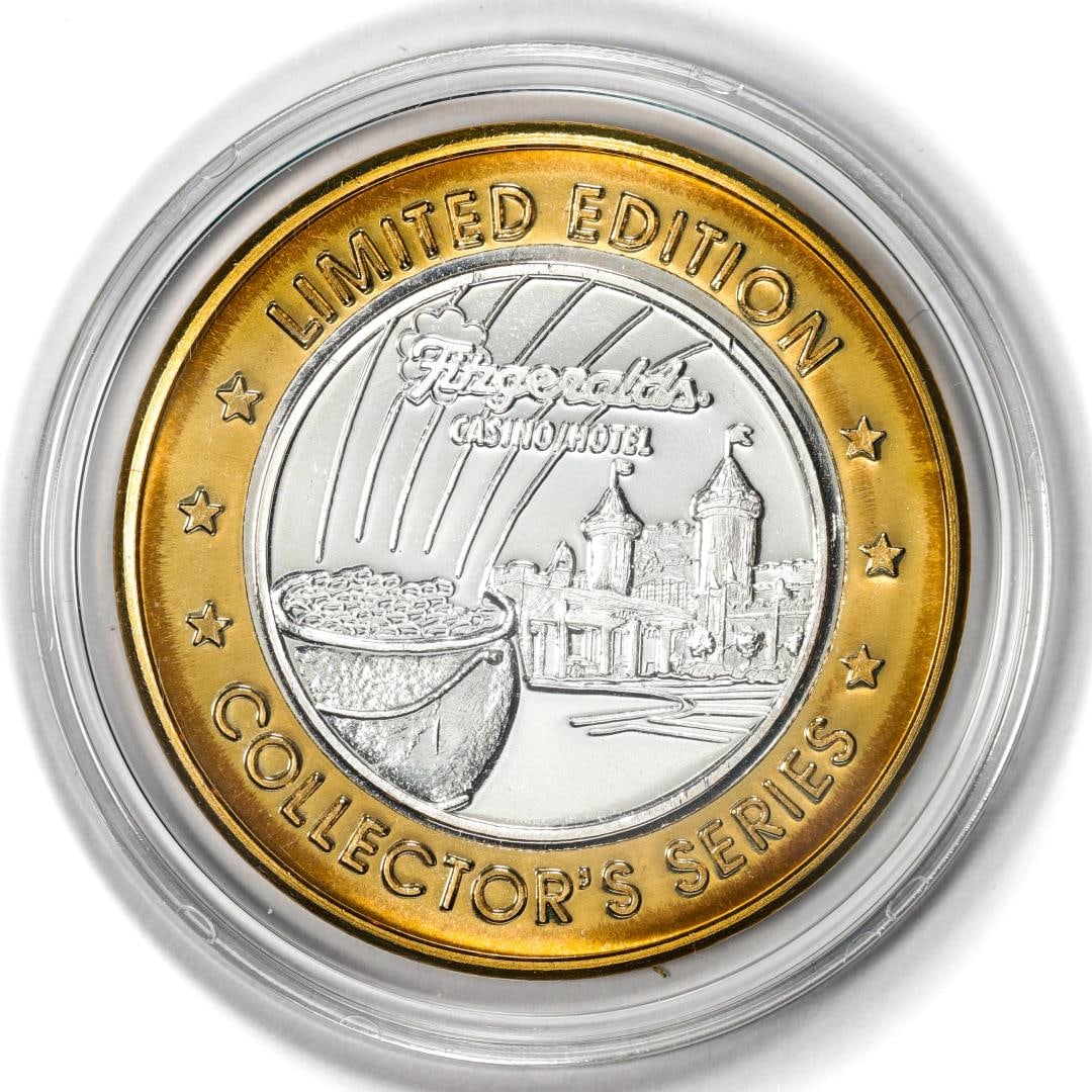 .999 Silver Fitzgerald's Casino & Hotel Tunica, MS $10 Limited Edition Gaming Token: One .999 Silver Fitzgerald's Casino & Hotel Tunica, MS $10 Limited Edition Gaming Token.