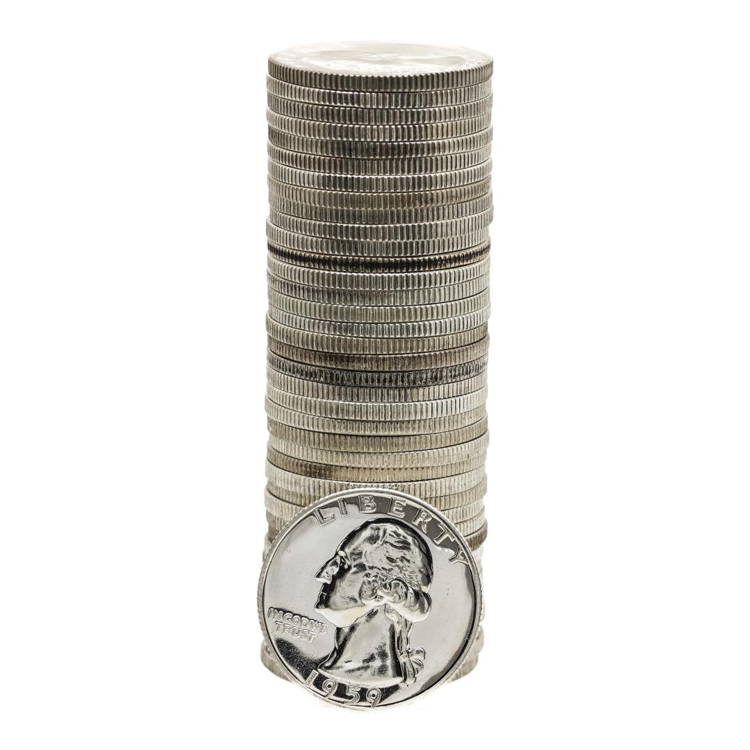 Roll of (40) Proof 1959 Washington Quarter Coins: One Roll of (40) Proof 1959 Washington Quarter Coins.