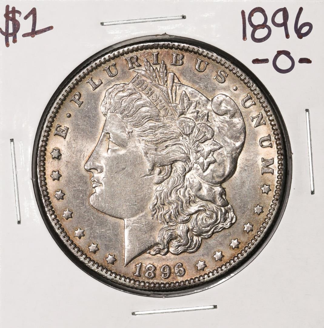 1896-O $1 Morgan Silver Dollar Coin: One 1896-O $1 Morgan Silver Dollar Coin.