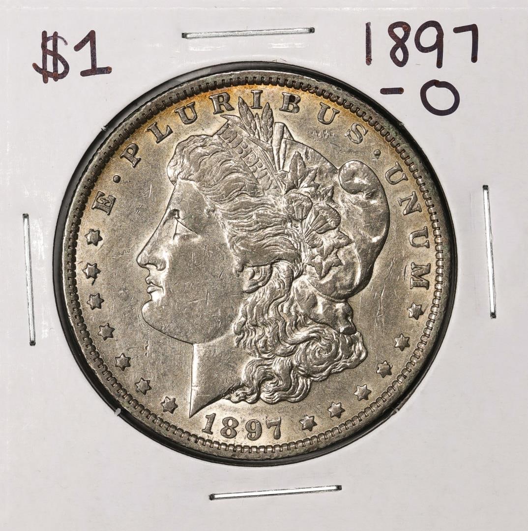 1897-O $1 Morgan Silver Dollar Coin: One 1897-O $1 Morgan Silver Dollar Coin.
