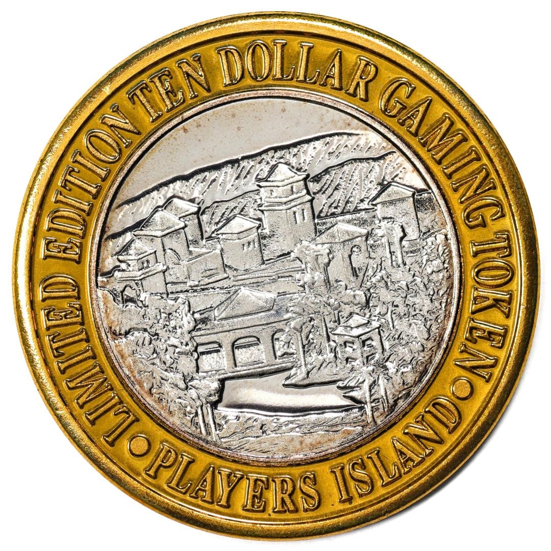 .999 Fine Silver Players Island Casino $10 Casino Limited Edition Gaming Token: One .999 Fine Silver Players Island Casino $10 Casino Limited Edition Gaming Token.