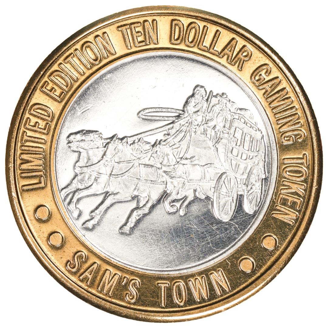 .999 Silver Sam Boyd's Sam's Town $10 Casino Gaming Token Limited Edition: One .999 Silver Sam Boyd's Sam's Town $10 Casino Gaming Token Limited Edition.