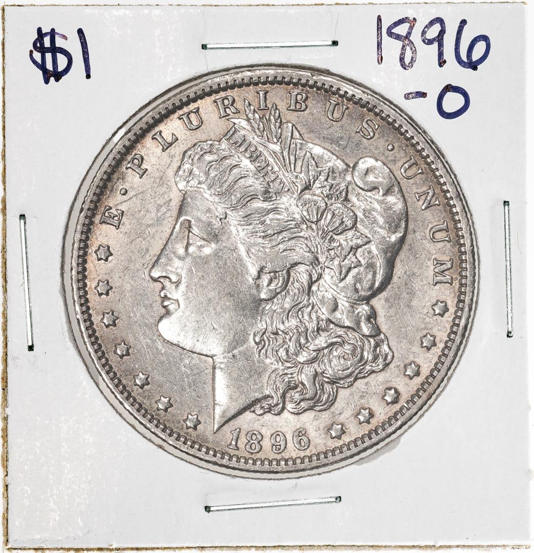 1896-O $1 Morgan Silver Dollar Coin: One 1896-O $1 Morgan Silver Dollar Coin.