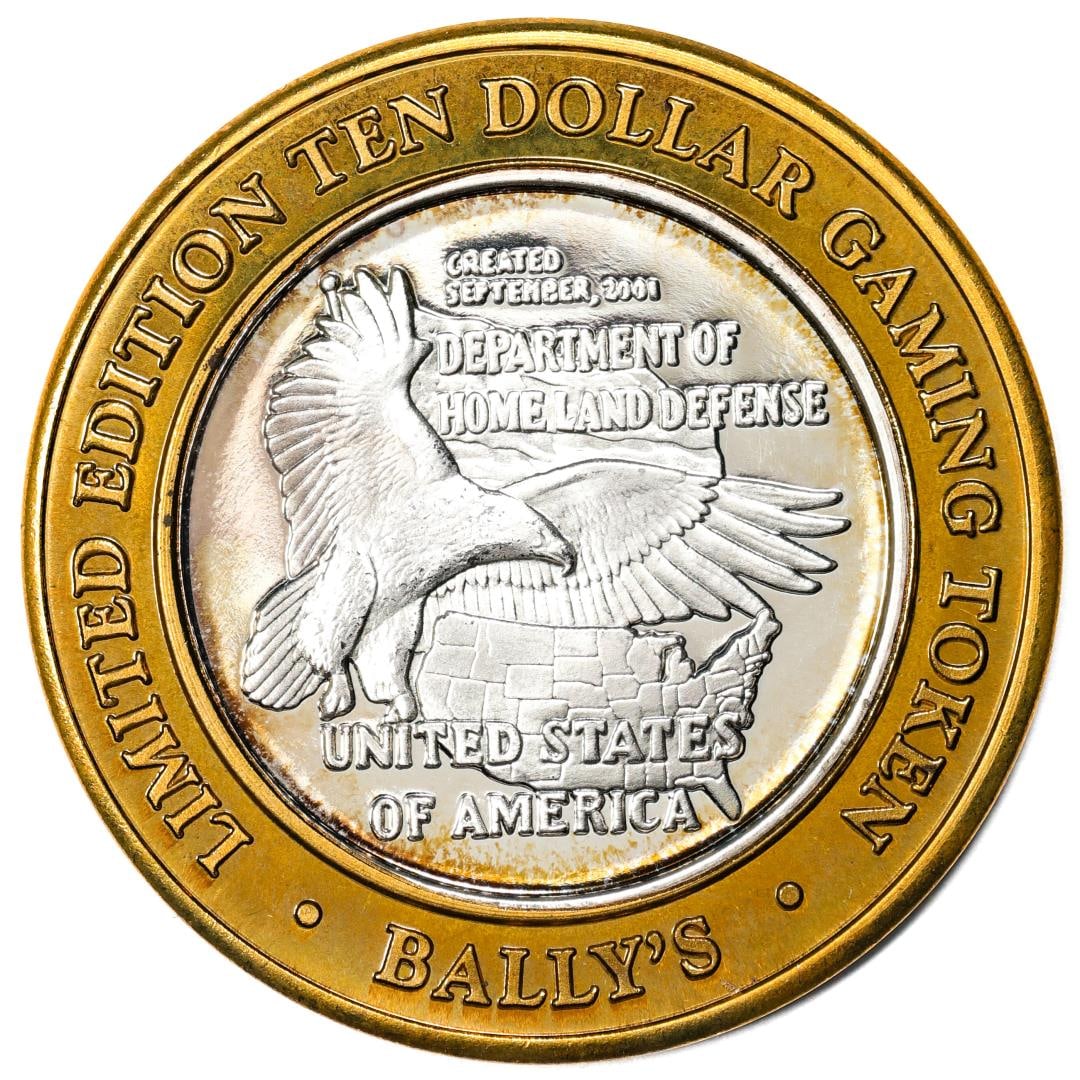 .999 Silver Ballys Saloon & Gambling Hall $10 Casino Gaming Token Limited Edition: One .999 Silver Ballys Saloon & Gambling Hall $10 Casino Gaming Token Limited Edition.