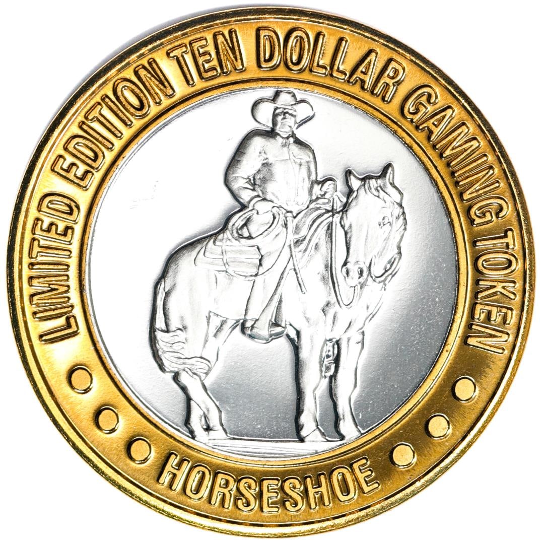 .999 Silver Horseshoe Las Vegas $10 Casino Limited Edition Gaming Token: One .999 Silver Horseshoe Las Vegas $10 Casino Limited Edition Gaming Token.