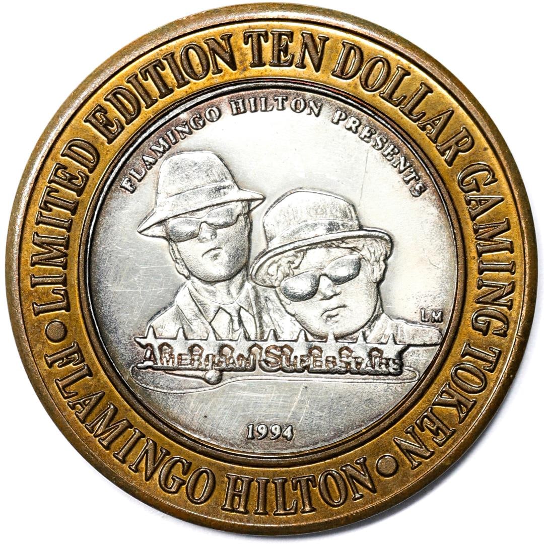 .999 Silver Flamingo Hilton Reno, Nevada $10 Casino Limited Edition Gaming Token: One .999 Silver Flamingo Hilton Reno, Nevada $10 Casino Limited Edition Gaming Token.