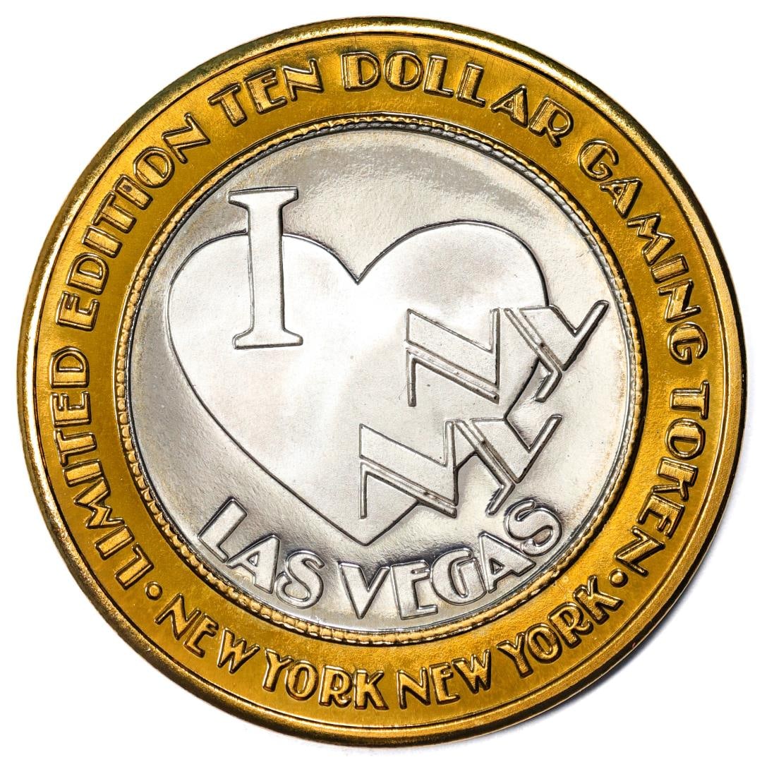 .999 Silver New York New York Hotel & Casino $10 Limited Edition Gaming Token: One .999 Silver New York New York Hotel & Casino $10 Limited Edition Gaming Token.
