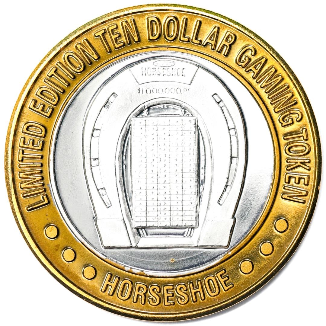 .999 Silver Horseshoe Las Vegas $10 Casino Limited Edition Gaming Token: One .999 Silver Horseshoe Las Vegas $10 Casino Limited Edition Gaming Token.