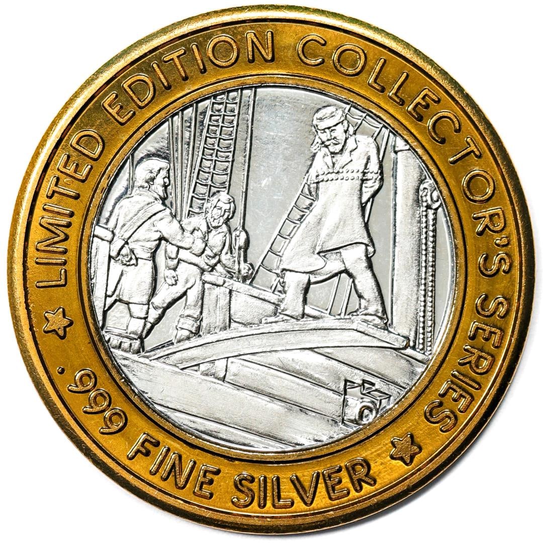 .999 Silver Treasure Bay Casino $10 Limited Edition Gaming Token: One .999 Silver Treasure Bay Casino $10 Limited Edition Gaming Token.
