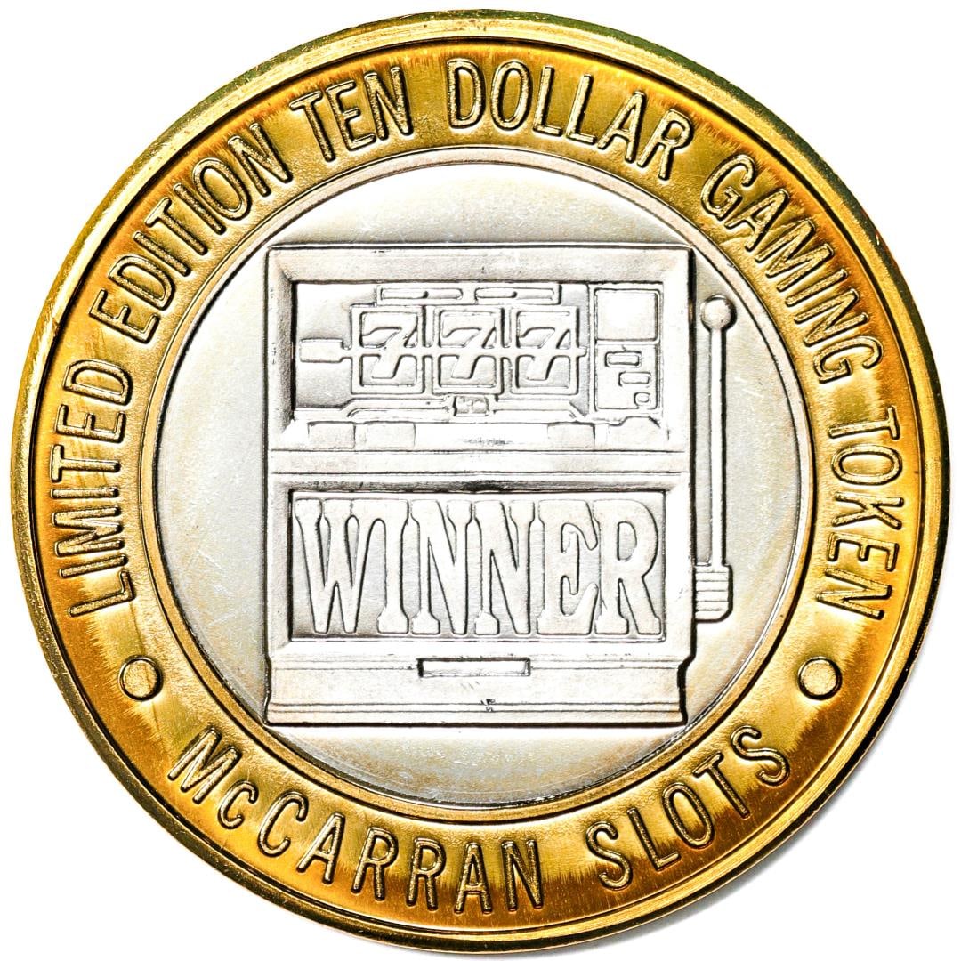 .999 Silver McCarran International Airport Las Vegas, NV $10 Limited Gaming Token: One .999 Silver McCarran International Airport Las Vegas, NV $10 Limited Gaming Token.