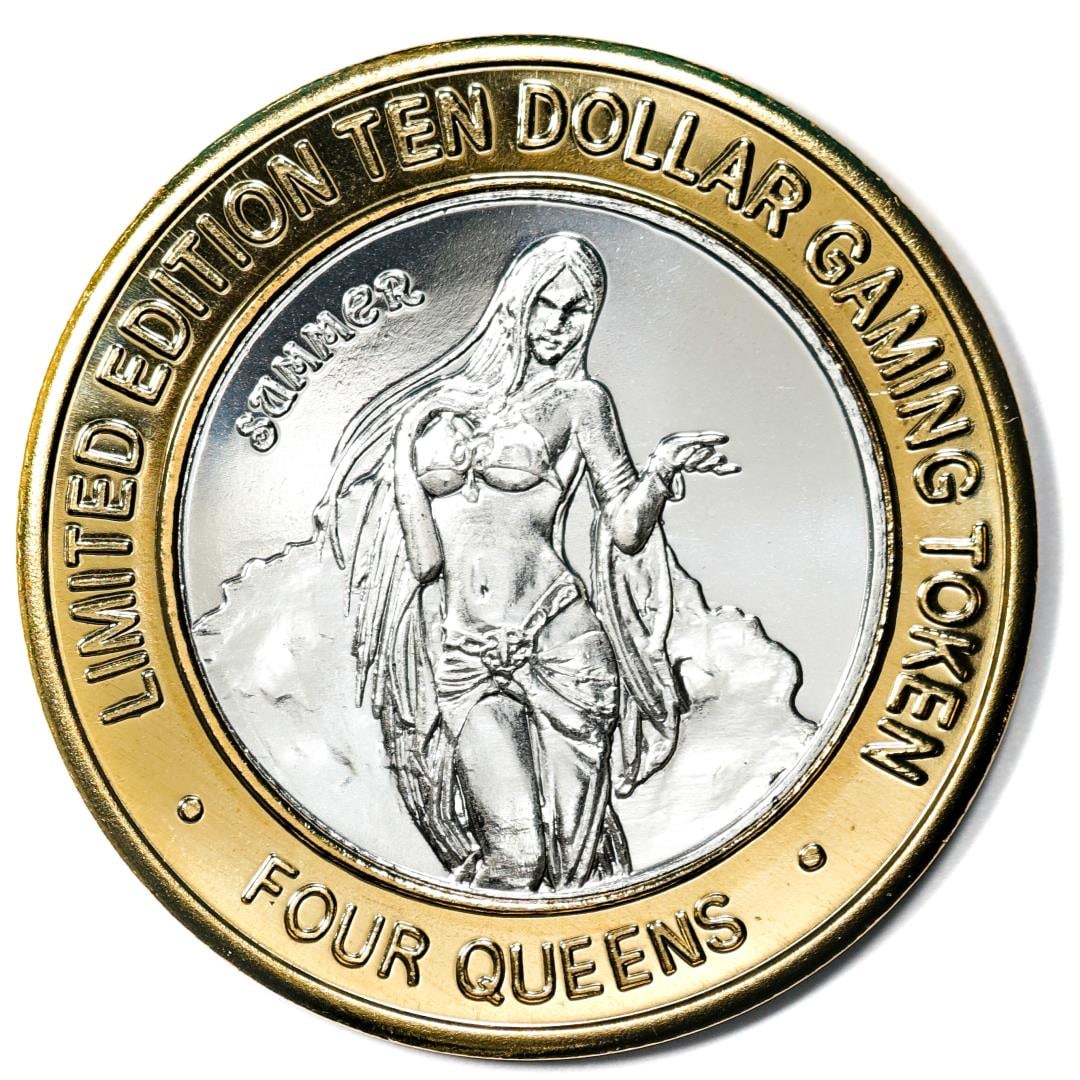.999 Silver Four Queens Casino Hotel Las Vegas $10 Limited Edition Gaming Token: One .999 Silver Four Queens Casino Hotel Las Vegas $10 Limited Edition Gaming Token.