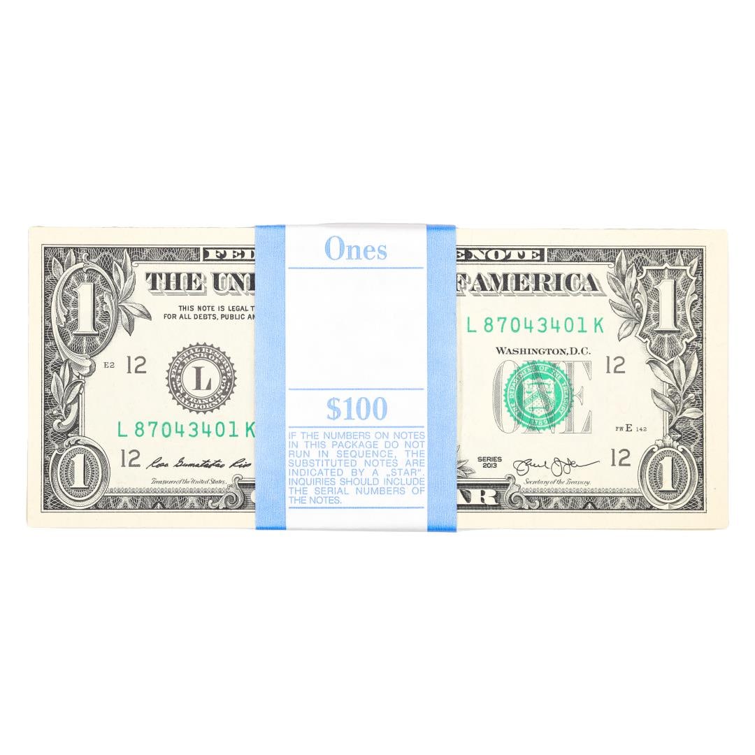 Pack of (100) Consecutive 2013 $1 Federal Reserve Notes San Francisco: One Pack of (100) Consecutive 2013 $1 Federal Reserve Notes San Francisco.