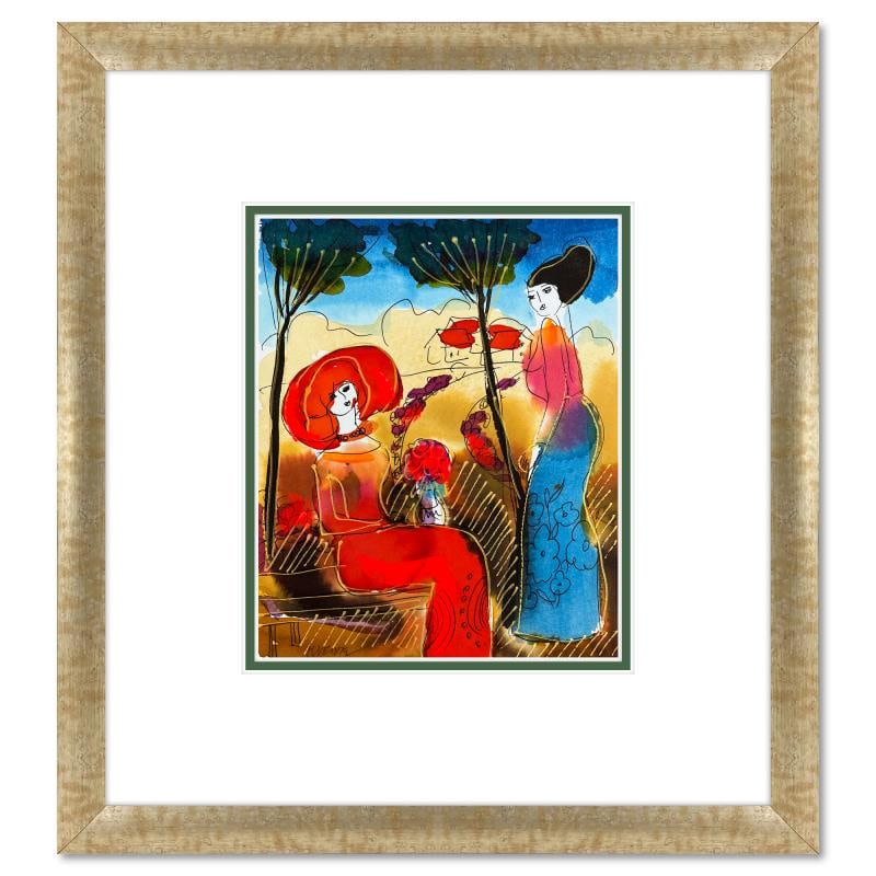 Moshe Leider Original Mixed Media On Paper: This is an original mixed media watercolor painting on paper by Moshe Leider. Hand signed by the artist, this piece comes custom framed and includes a Letter of Authenticity. Measures approximately 16