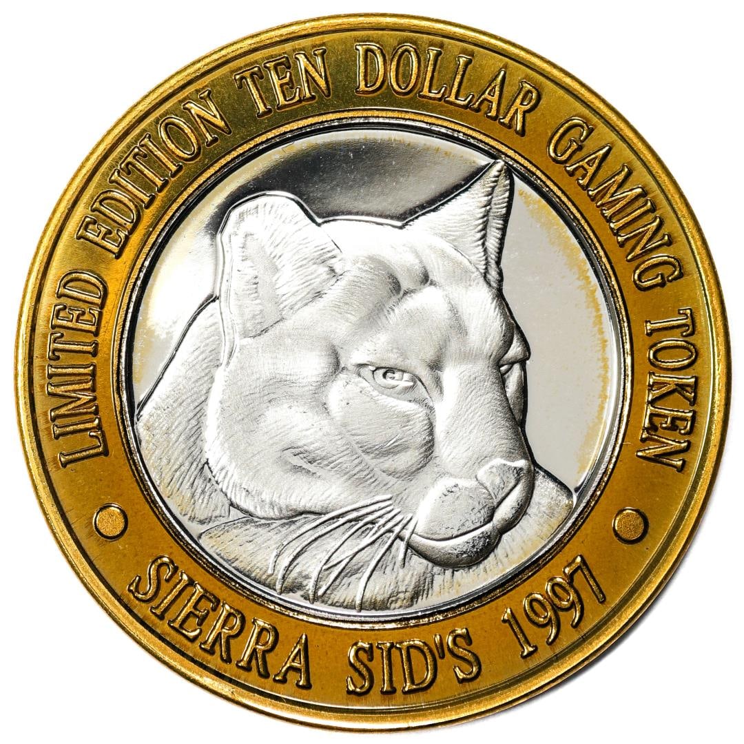 .999 Silver Sierra Sids Sparks, Nevada $10 Casino Limited Edition Gaming Token: One .999 Silver Sierra Sids Sparks, Nevada $10 Casino Limited Edition Gaming Token.