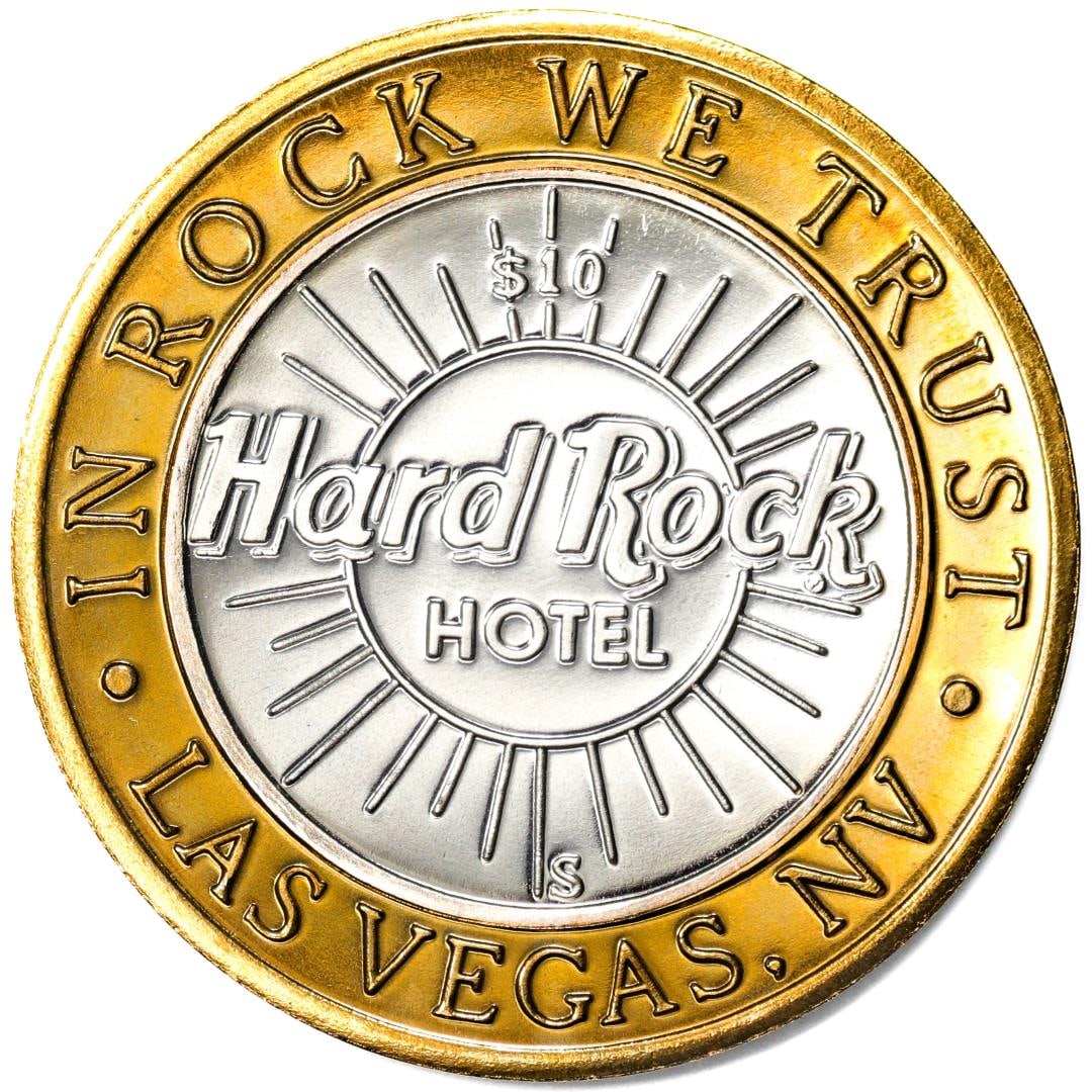 .999 Silver Hard Rock Hotel Las Vegas, Nevada $10 Casino Limited Edition Gaming Token: One .999 Silver Hard Rock Hotel Las Vegas, Nevada $10 Casino Limited Edition Gaming Token.