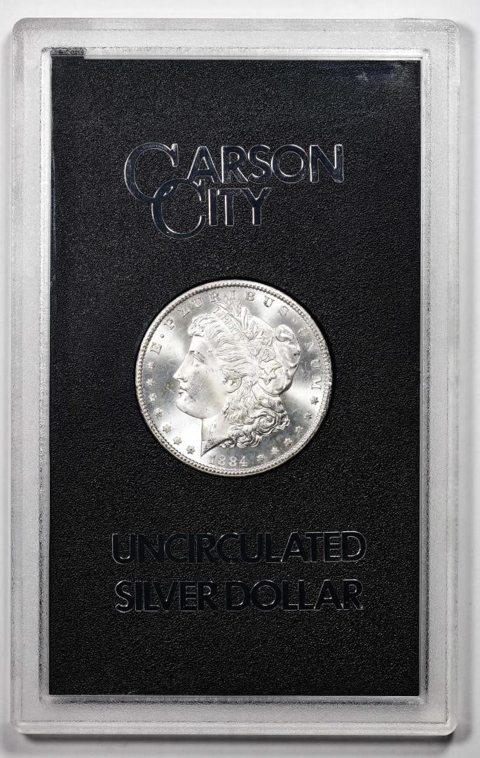 1884-CC $1 Morgan Silver Dollar Coin GSA Hoard Uncirculated: One 1884-CC $1 Morgan Silver Dollar Coin GSA Hoard Uncirculated.