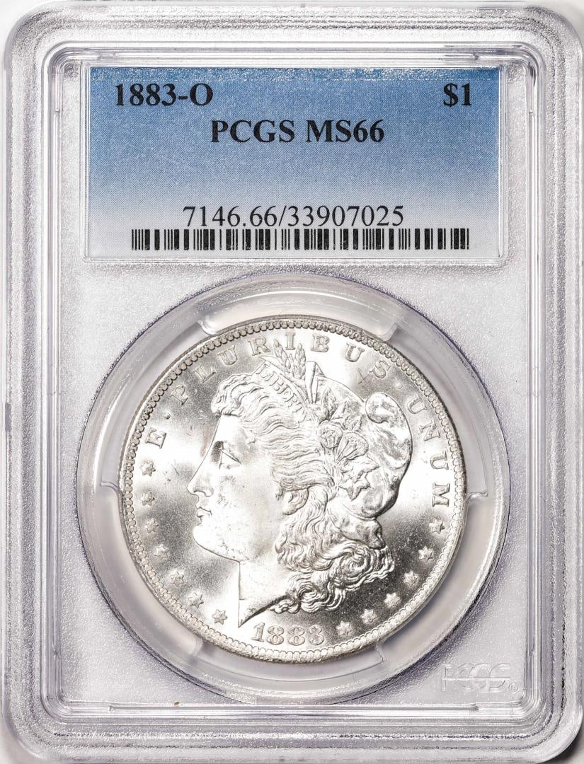 1883-O $1 Morgan Silver Dollar Coin PCGS MS66: One 1883-O $1 Morgan Silver Dollar Coin PCGS MS66. PCGS Graded.