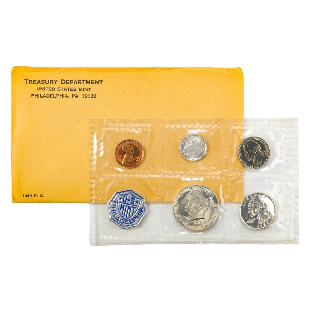 1964 (5) Coin Proof Set in Envelope: One 1964 (5) Coin Proof Set in Envelope.