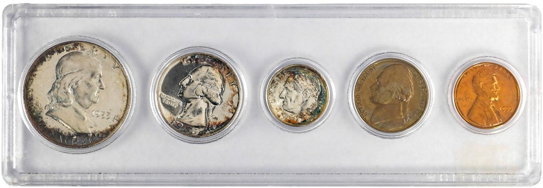 1955 (5) Coin Proof Set Nice Toning: One 1955 (5) Coin Proof Set Nice Toning.