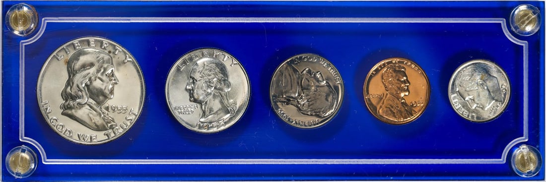 1955 (5) Coin Proof Set: One 1955 (5) Coin Proof Set.