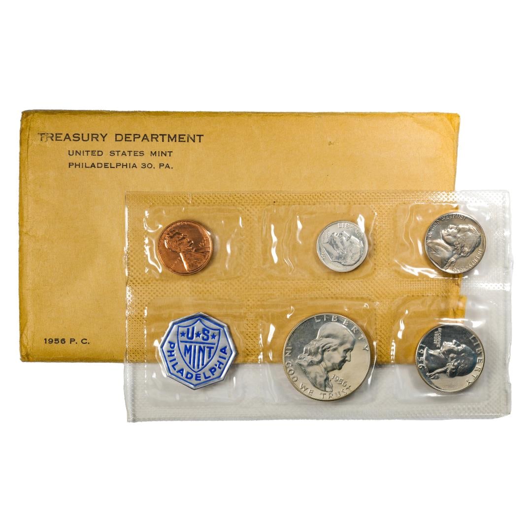 1956 (5) Coin Proof Set in Envelope: One 1956 (5) Coin Proof Set in Envelope.